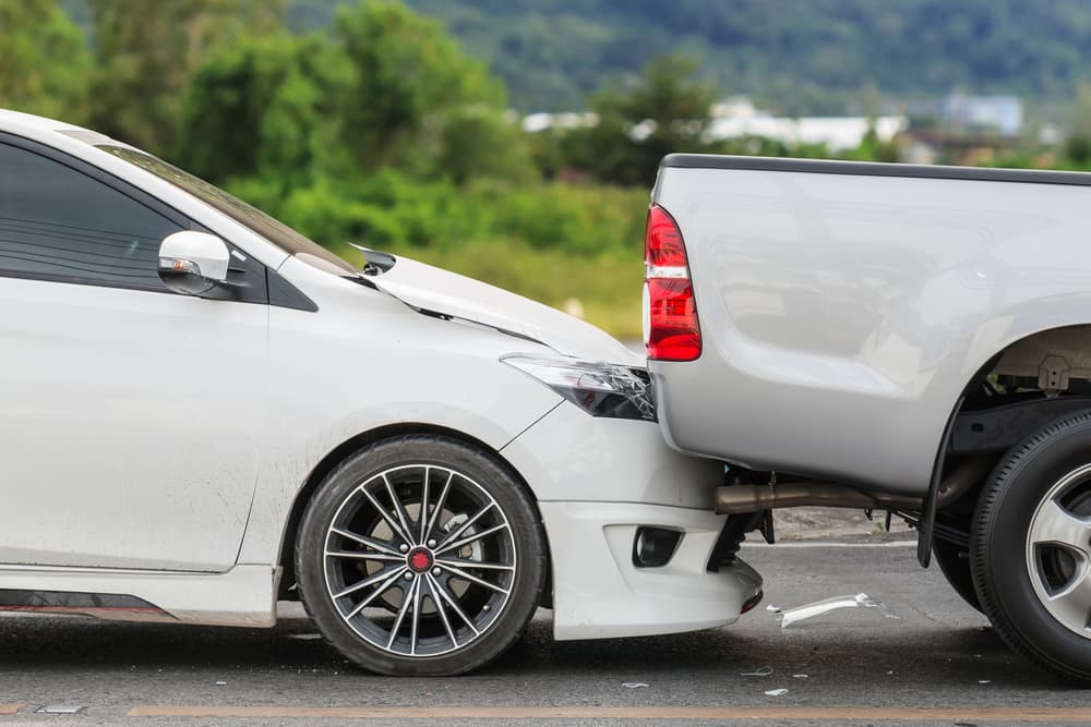 Car accident on road