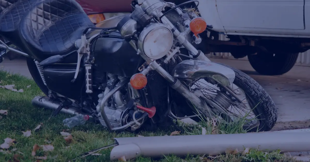 Damaged Motorcycle after accident