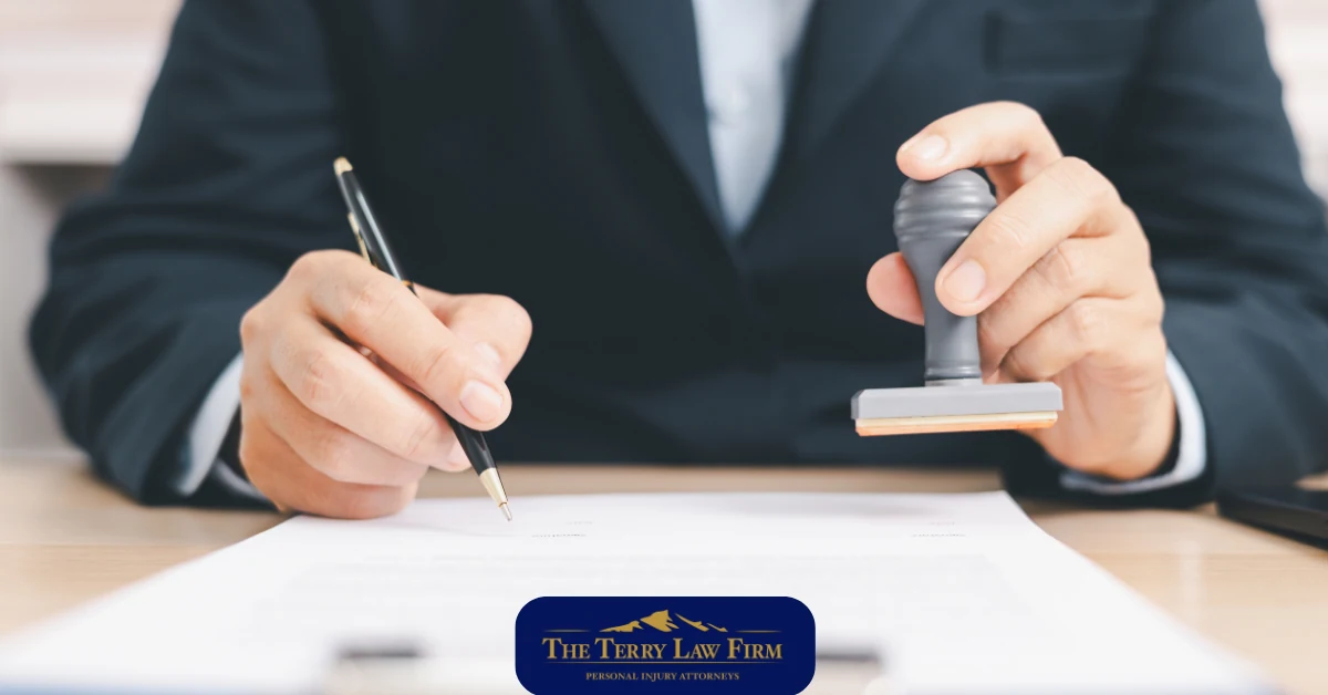 A person reviewing insurance subrogation paperwork related to a Tennessee personal injury claim